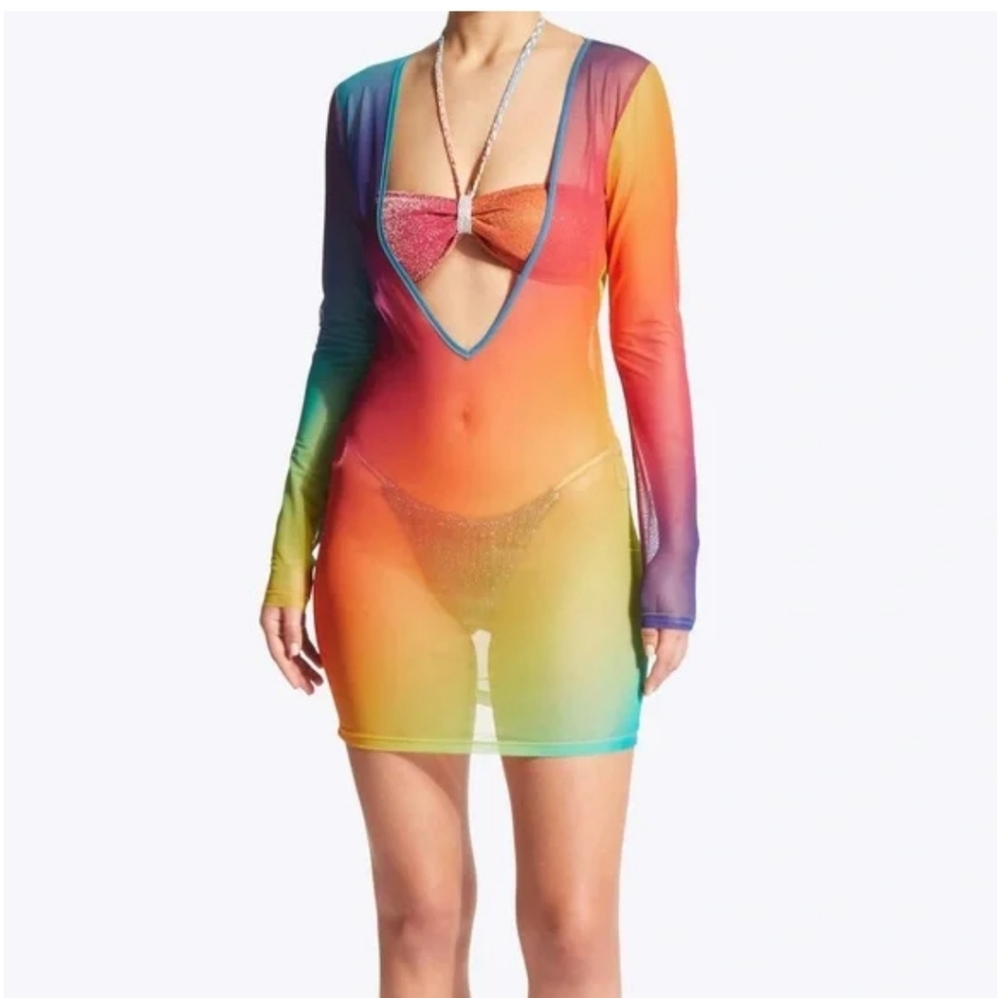 Kurt Geiger Gradient Mesh V Dress